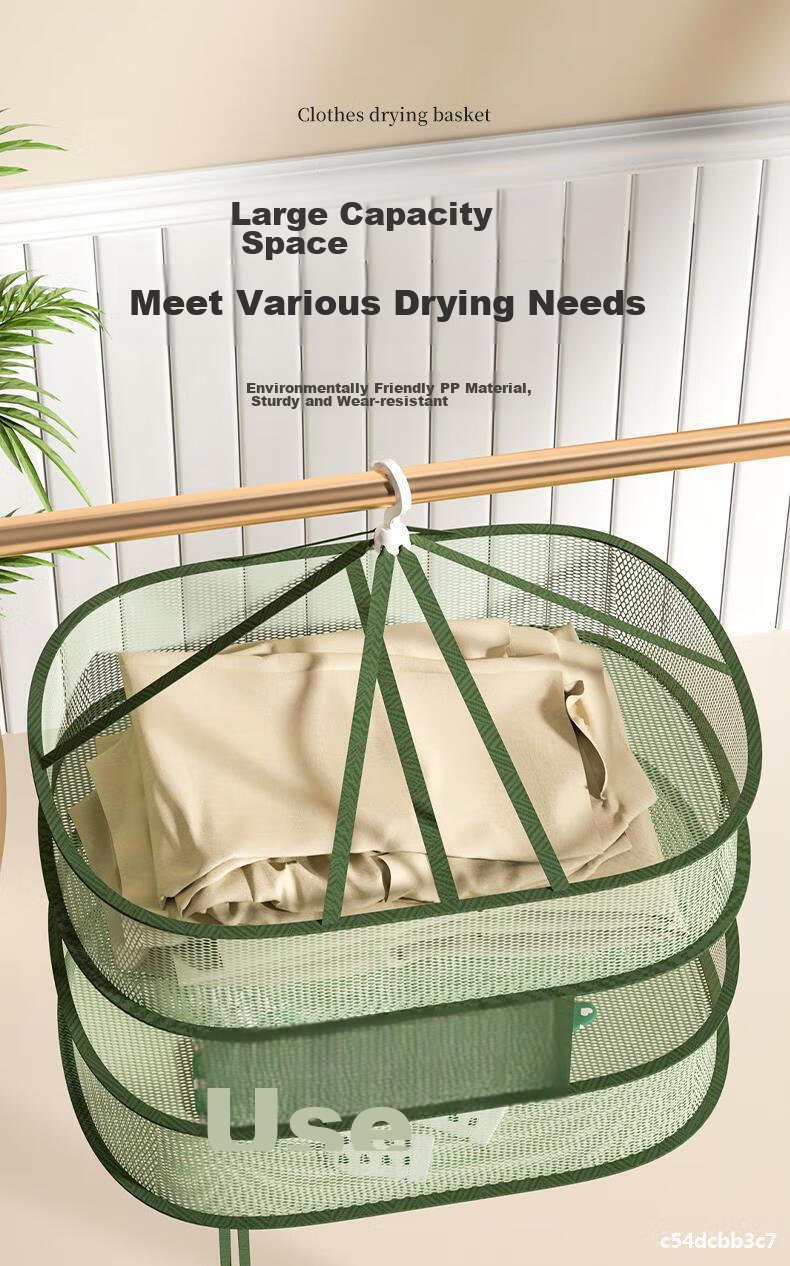 MENGTING Thickened Clothes Drying Rack, Large Size for Socks And Sweaters, Flat-Laying Drying Basket for Woolen Garments, 77cm Double-Layer 2