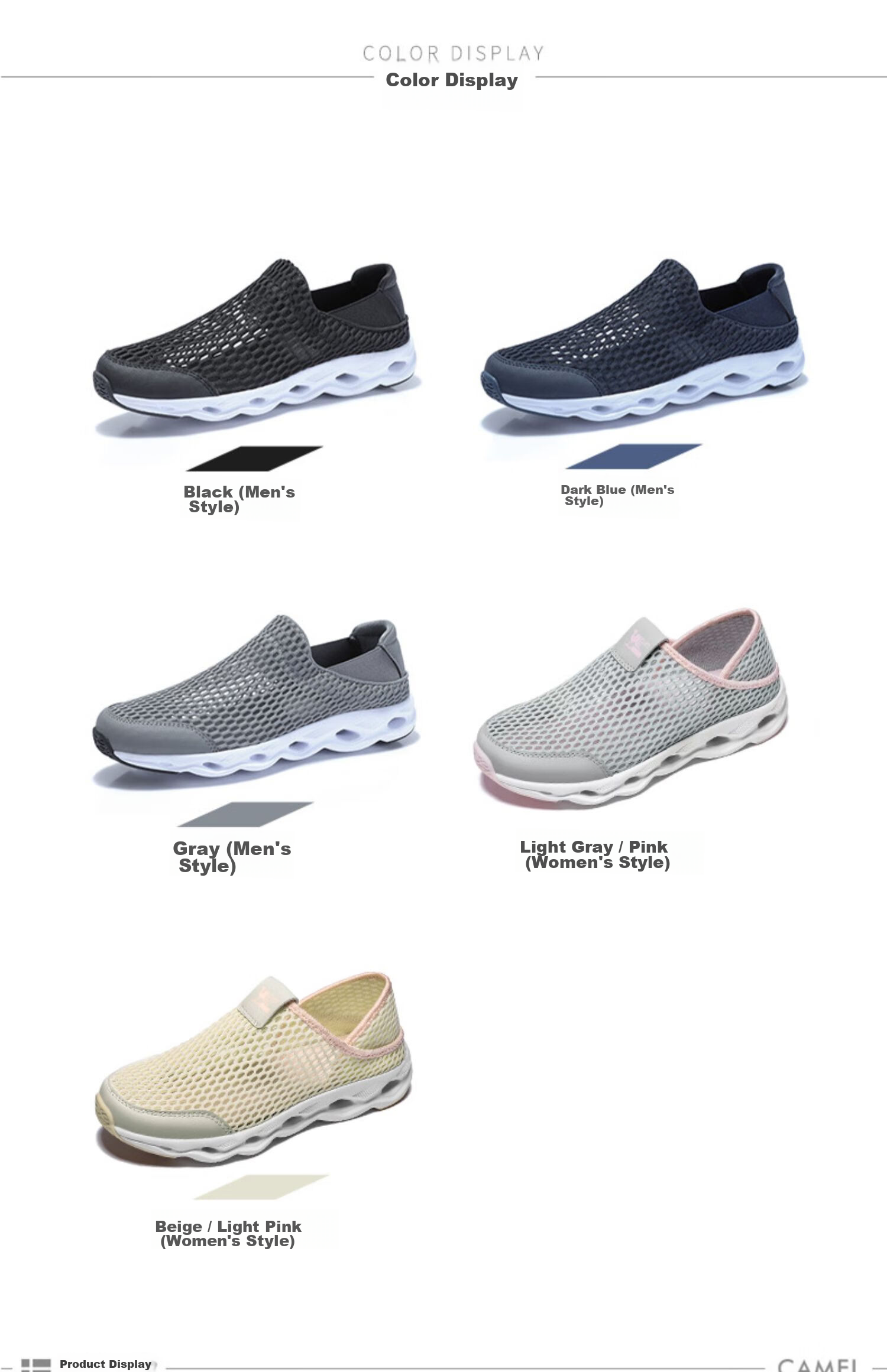 CAMEL Summer Breathable Mesh Outdoor Casual Shoes for Men And Women, Non-Slip Shock-Absorbing Sports Running Shoes 23