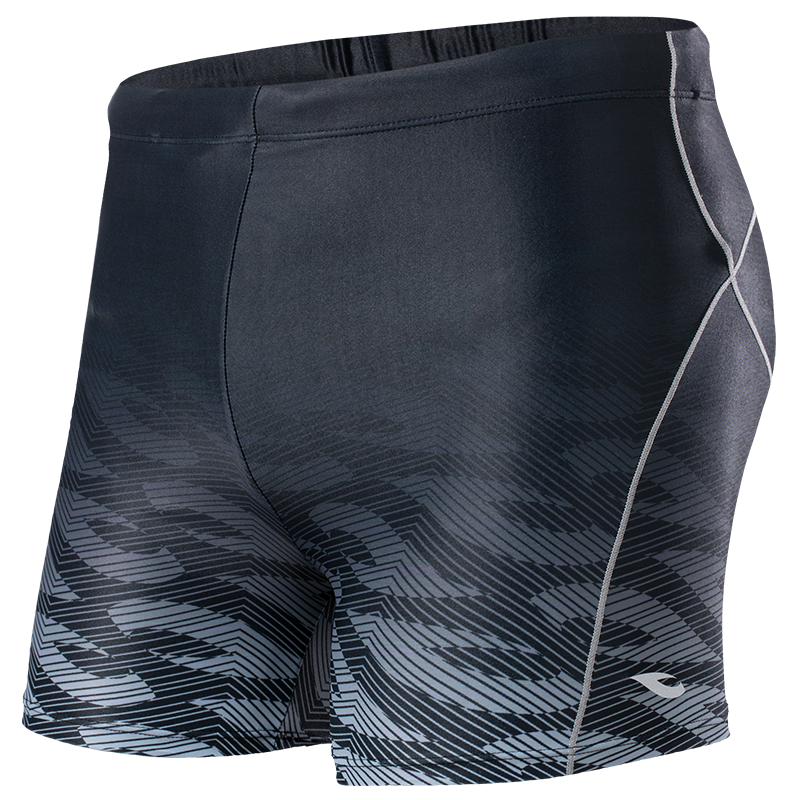 Hosa Men's Professional Training Boxer Swim Trunks, Chlorine-Resistant Beach Hot Spring Vacation Swimwear, Gray, Size L