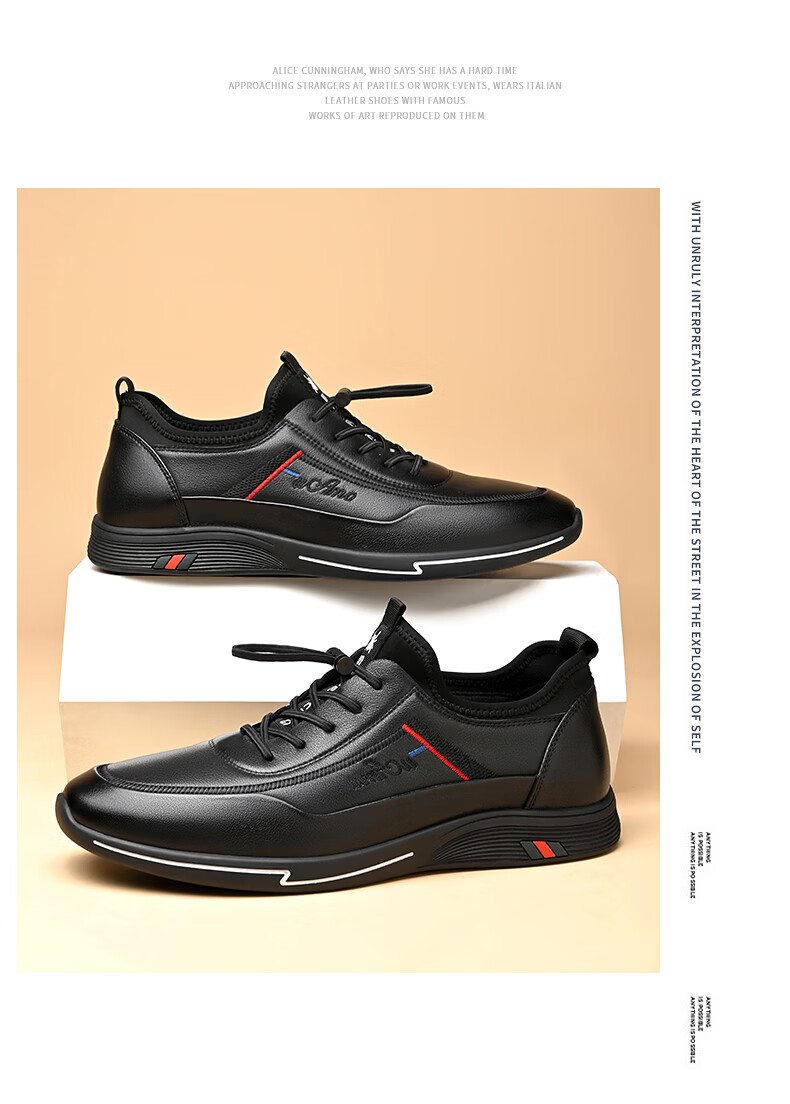 SPIDER KING 2026 Summer Casual Leather Shoes, Men's Sneakers, Men's Business Soft Leather Shoes, Blue, Size 41 11