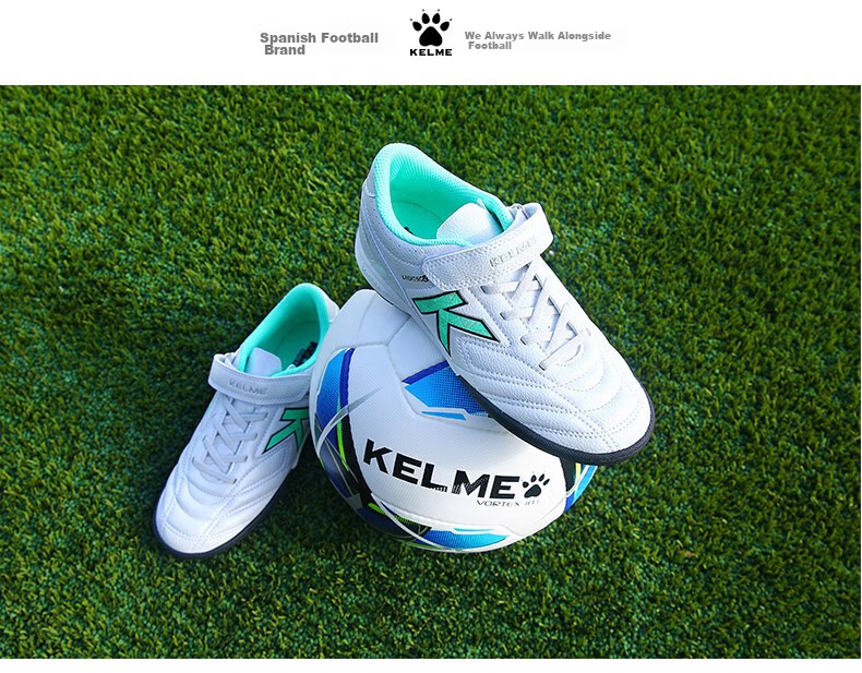KELME Soccer Shoes, Youth TF Turf Cleats, Competition Student Non-Slip Wear-Resistant Football Boots for Men, Royal Blue/orange, Size 36 15