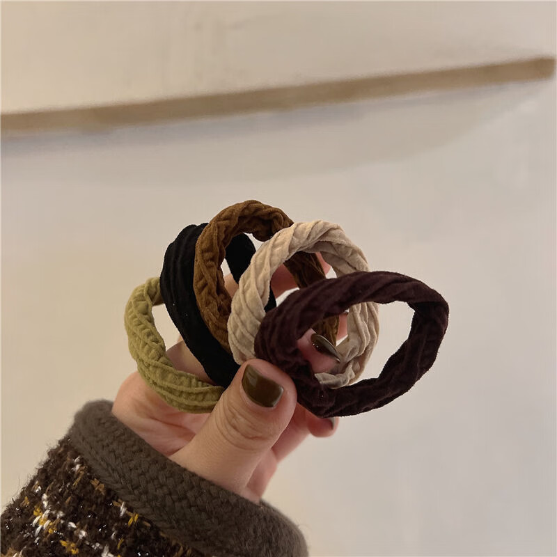 Xiangwan Hair Ties, Pack of 10, Wide Elastic Hair Bands, High Elasticity Rubber Bands, Ponytail Holders, Mid-Autumn Festival Gift