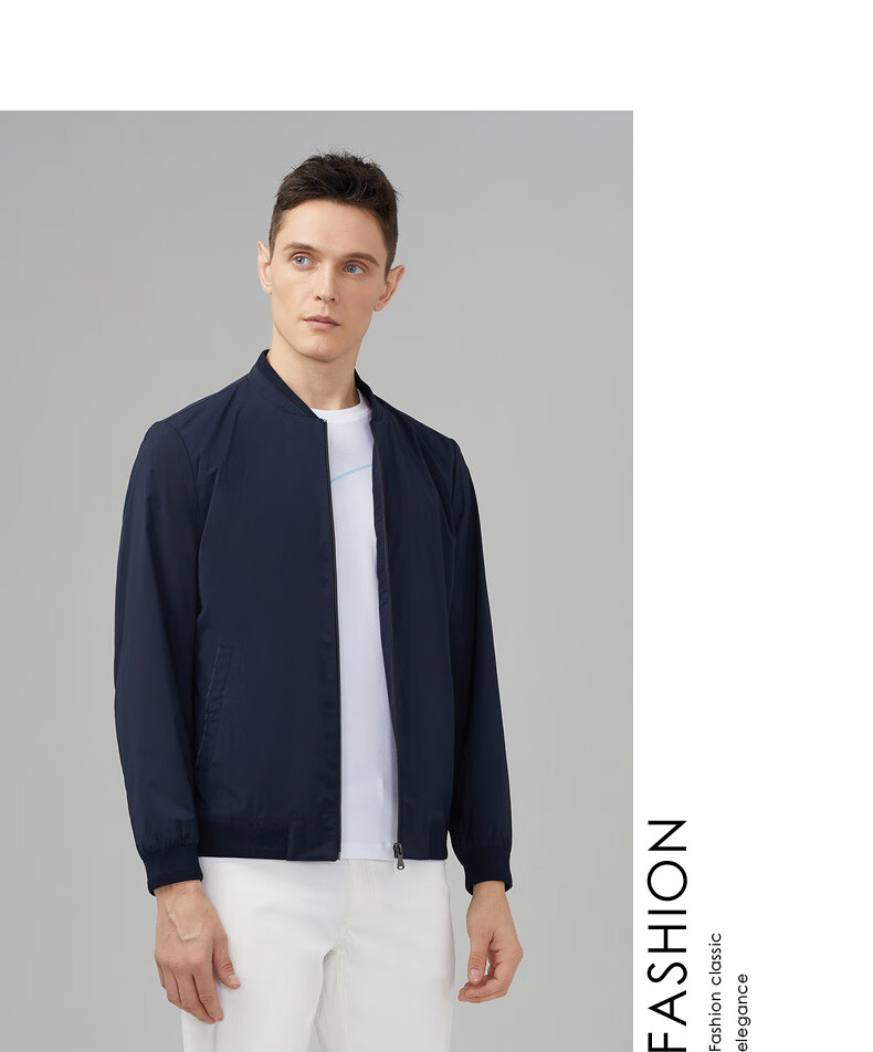 YOUNGOR 26 Spring New Casual Baseball Collar Trendy Short Ultra-Thin Jacket Navy 170/92A 7