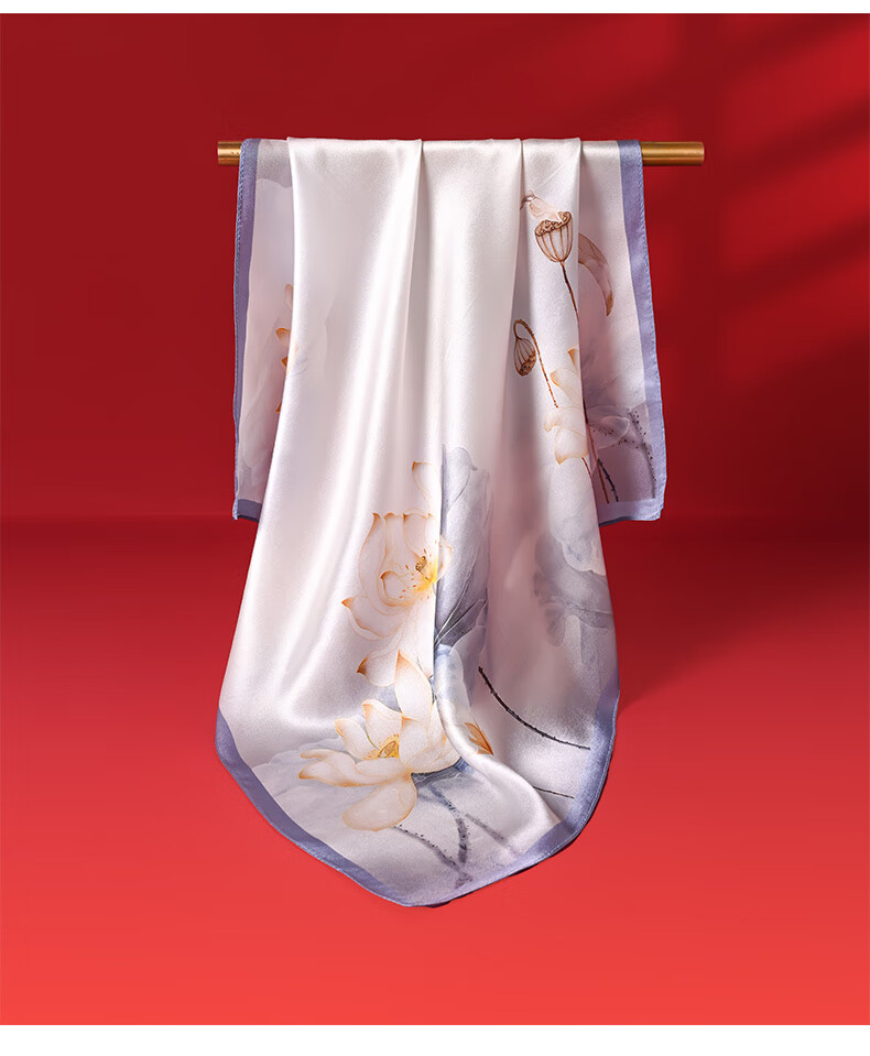 Hangsilu Silk Scarf Brooch Gift Box, Chinese-Style Square Scarf, Mulberry Silk, High-End Birthday Gift, Mid-Autumn Festival Present for Women And Mothers 11