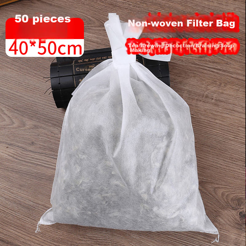 SHUANG YU Non-Woven Filter Bags, 40cm*50cm*50 Pieces, Herbal Medicine Bags, Pharmacy Clinic Decoction Machine Packaging, Infusion Bags