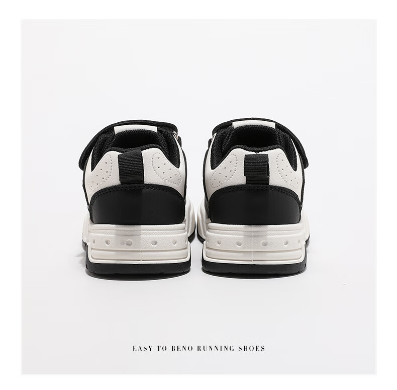 ABC KIDS Children's Canvas Shoes, Autumn Fashion Boys' Velcro Versatile White Sneakers, Girls' Lightweight Casual Shoes, Black And White, Size 32 4