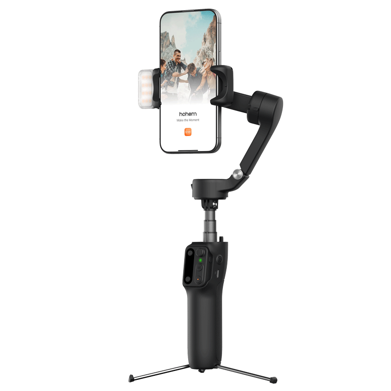 Hohem X3 Smartphone Gimbal Stabilizer, Handheld Three-Axis Anti-Shake, Extendable Selfie Stick, Vlog Shooting Tool, 1-Year Warranty, Black Model