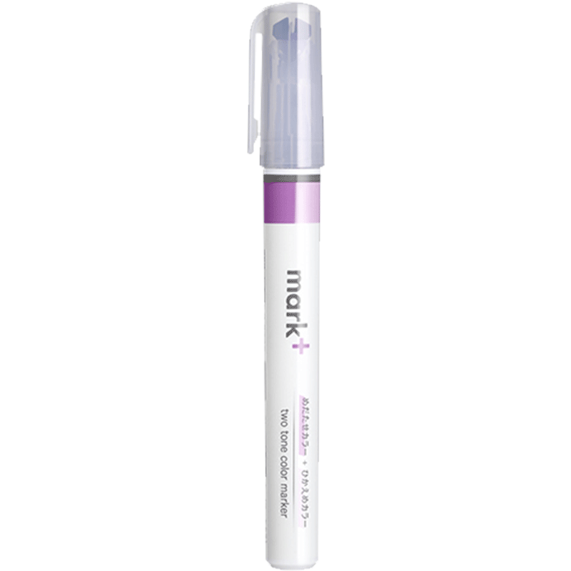 KOKUYO Imported Mark+ Limited Edition Dual-Tip Marker Pen, Exam Highlighter, Fluorescent Pen, Purple, 1 Piece, PM-MT100V