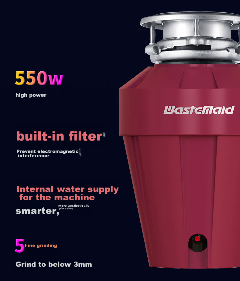 Wastemaid American Kitchen Waste Disposal, 750W Water And Electricity Dual Control, 1400ml Silver Ion Intelligent 5-Level Grinding, W750 11