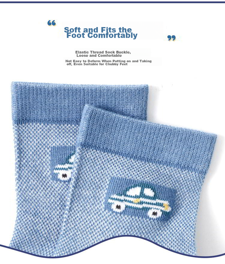 LangSha Children's Socks, Boys' Spring And Summer Thin Cotton Socks, Comfortable Breathable Mesh Socks for Boys 18