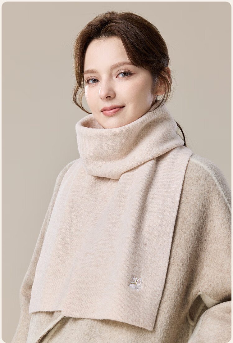 JIUMU Pure Wool Scarf for Women, Autumn And Winter, Zodiac Year Red, Warm Neck Wrap, Gift for Girls, Gift for Mom, Mid-Autumn Festival Birthday Present 5