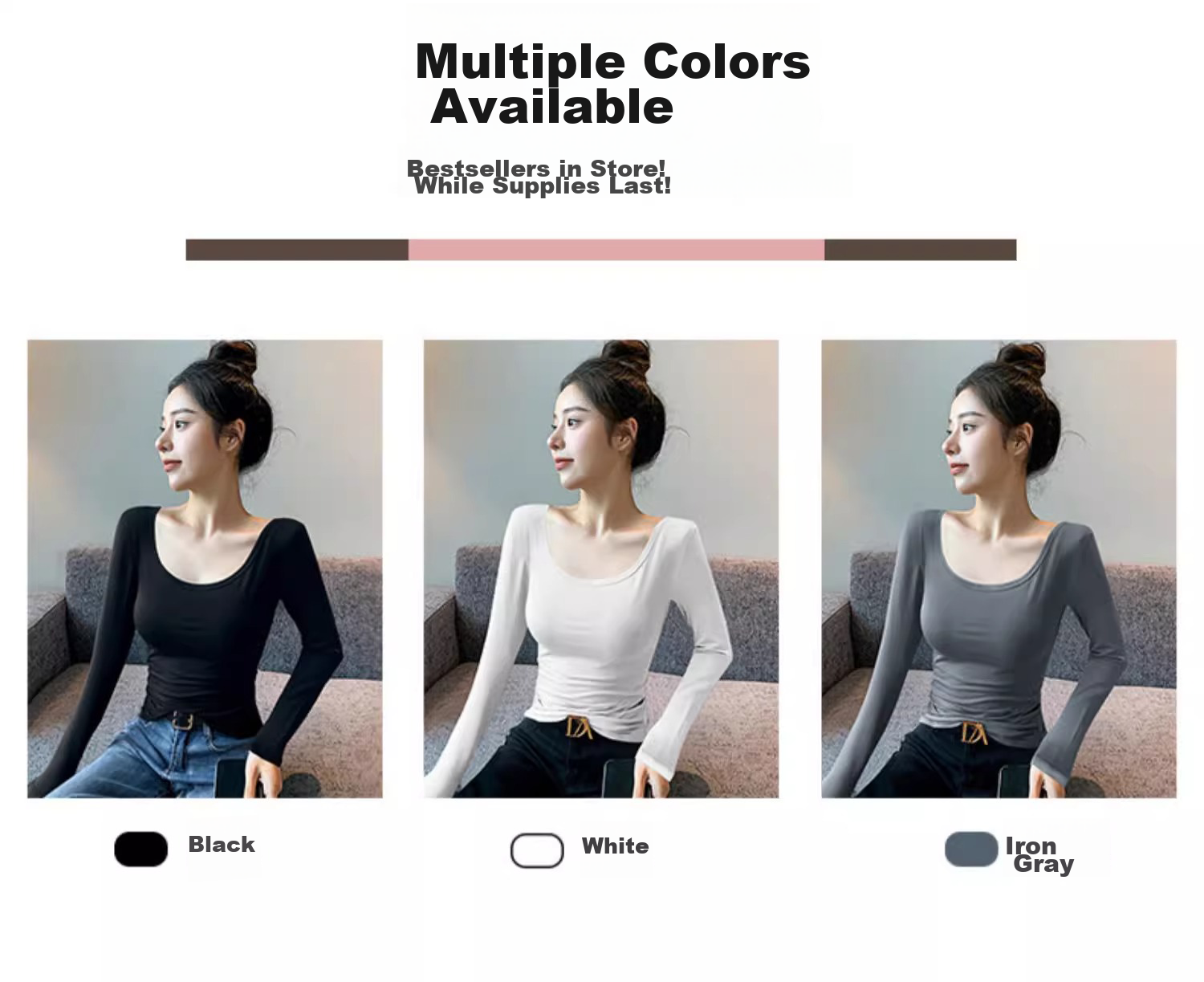Woodpecker Modal Base Layer Women's Double U Neck Long Sleeve T-Shirt Stylish Outerwear Thin White S 6