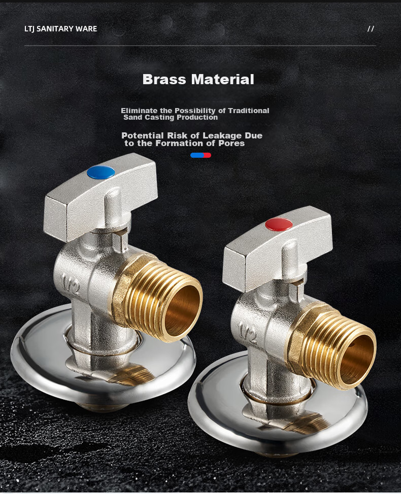 LTJ Brass Angle Valve, High Flow Rate, 1/2 Inch U8E 11