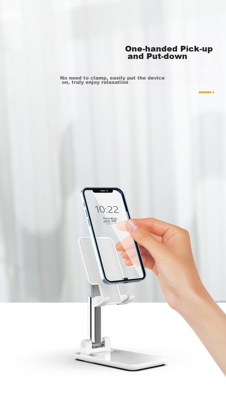 JPLAYER Phone Stand, Desktop Live Streaming, Portable Foldable Adjustable Height, IPad Tablet Lazy Stand, Bedside, Internet Celebrity, TikTok Watching, Binge-Watching Videos, Online Classes, Black 8