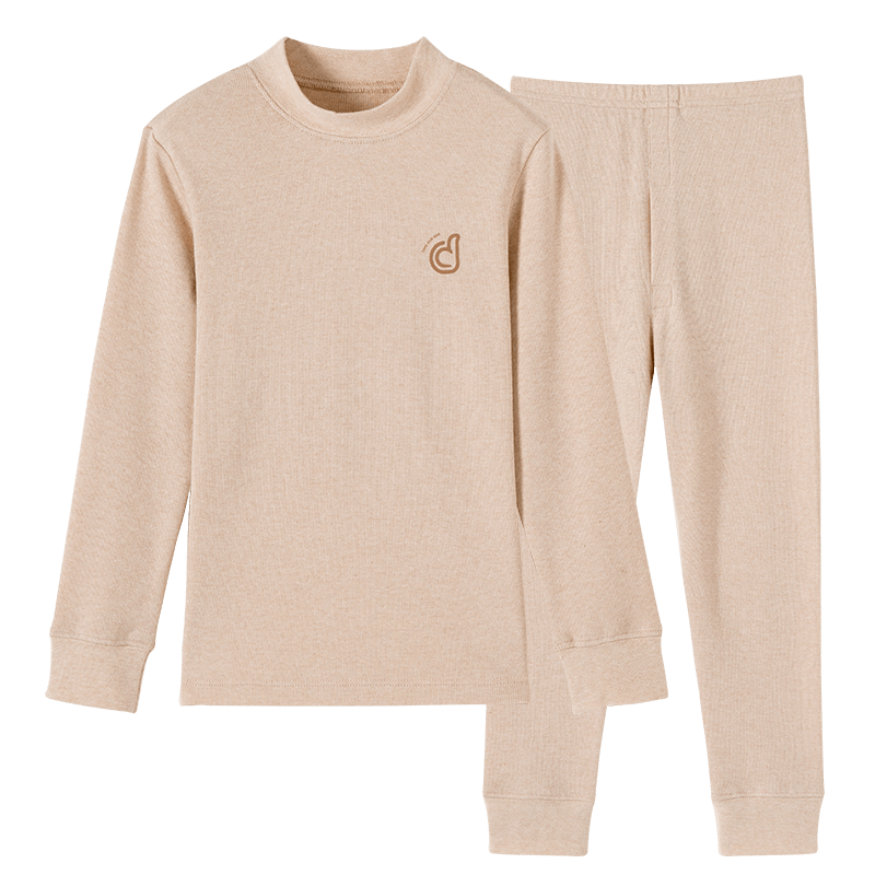 Dingguagua Top-Quality Cotton Children's Autumn Underwear Set, Pure Cotton Boys' Underwear, All-Cotton Mid to Big Kids' Thermal Wear, Size 120