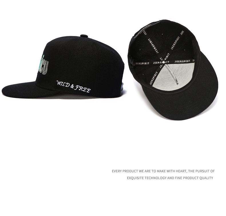 JEEP Men's Baseball Cap Fashion Trendy Duckbill Hat Sports Outdoor Travel Flat Brim Cap A0262 Black 8