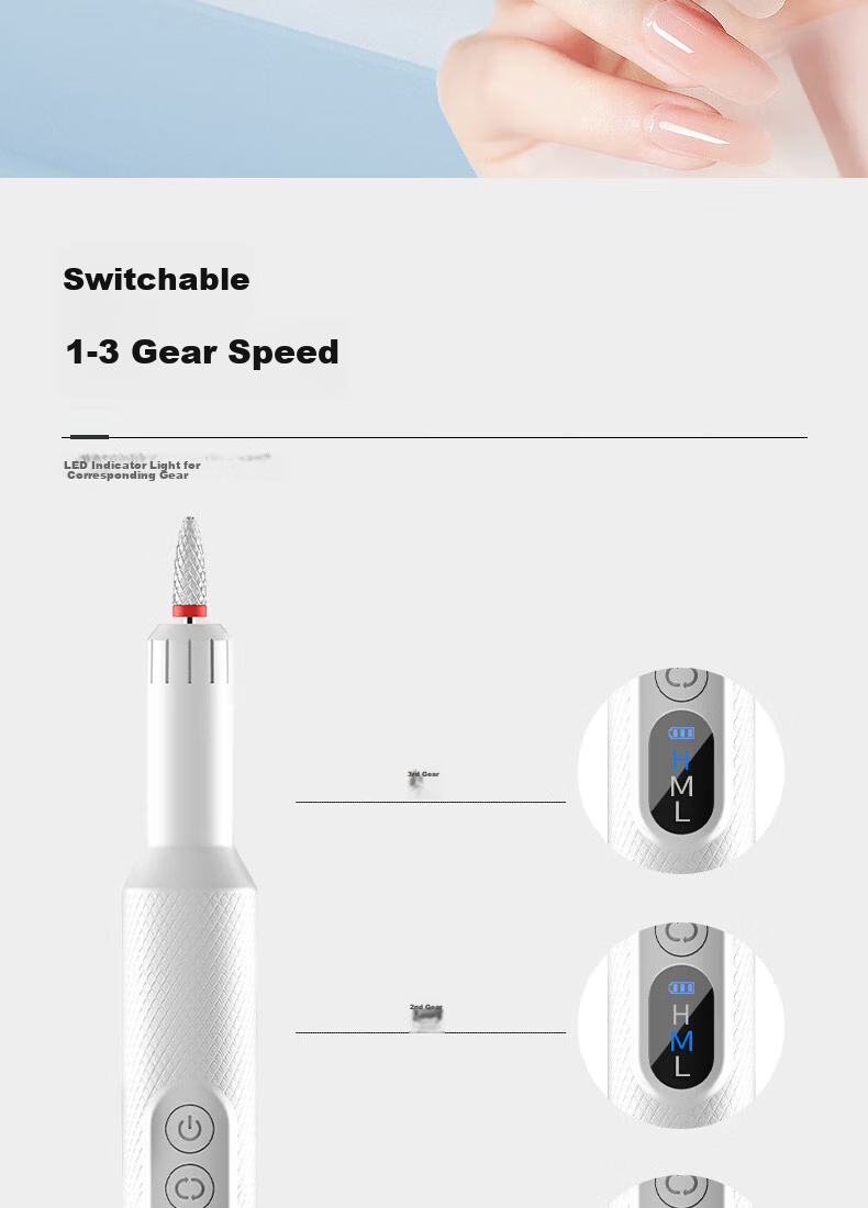 Yushangjiaren Nail Drill Machine, Electric Grinding Tool, Manicure Instrument, Nail Remover, Polishing Tool, Rechargeable with 12 Heads 4