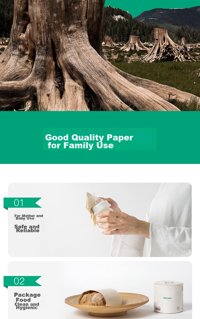 Wuro Core Roll Toilet Paper, Bamboo Pulp Paper, 4-Ply, 140g*30 Rolls, Thick Heavyweight Tissue Paper, Bathroom Paper, Toilet Paper Roll, Whole Box 9