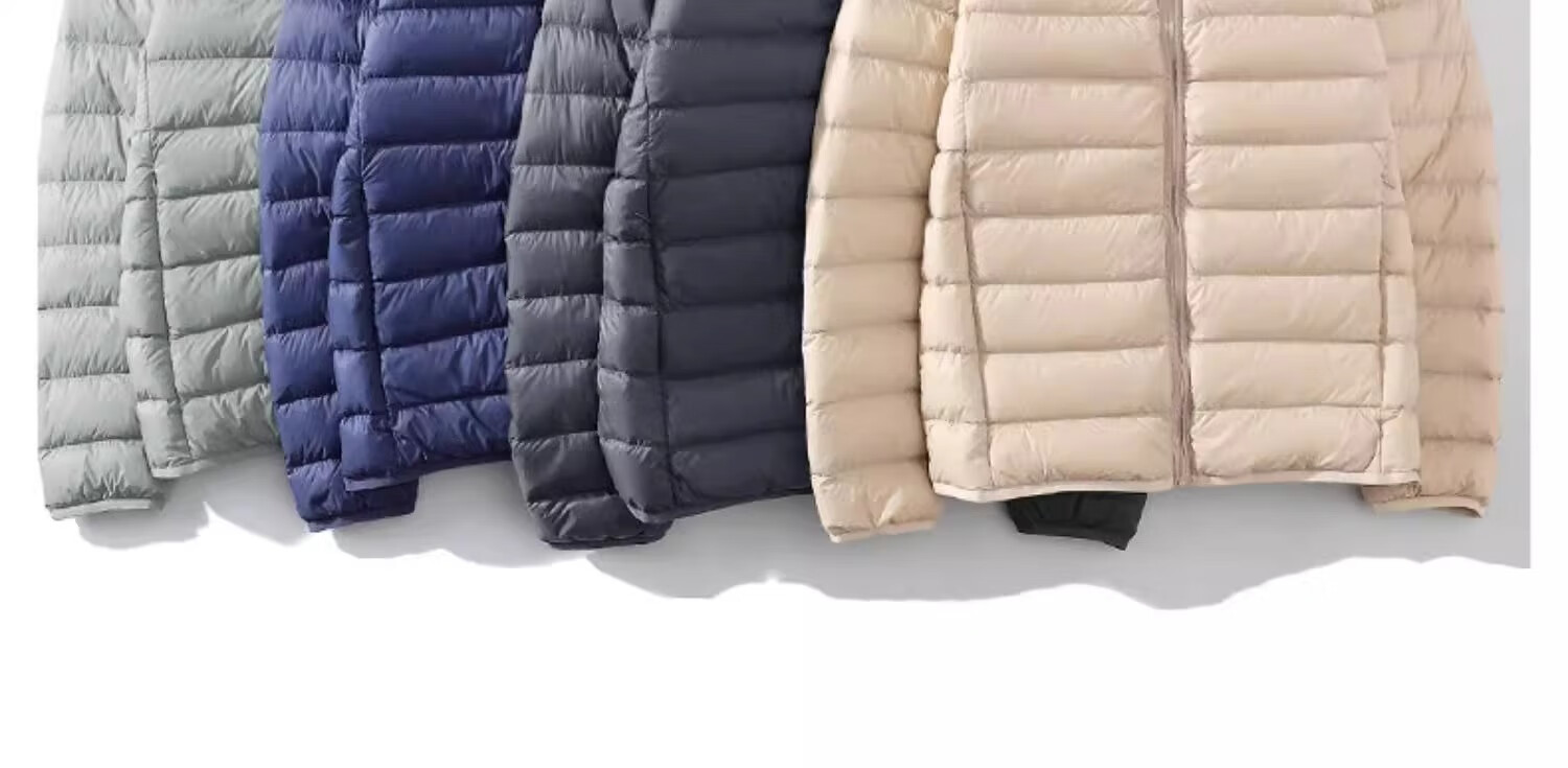 GENIOLAMODE Lightweight down Jacket for Men, Winter Short Style Stand Collar White Duck down Youth Fashion Warm Coat 14