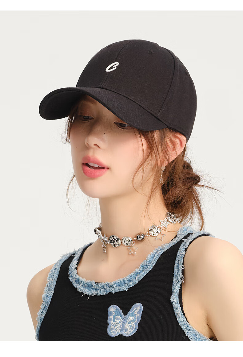 CACUSS Baseball Cap for Women, All-Season Hard Top, Face-Slimming, Korean Style, Versatile Visor Cap, Sports Sun Protection Hat, Beige 9