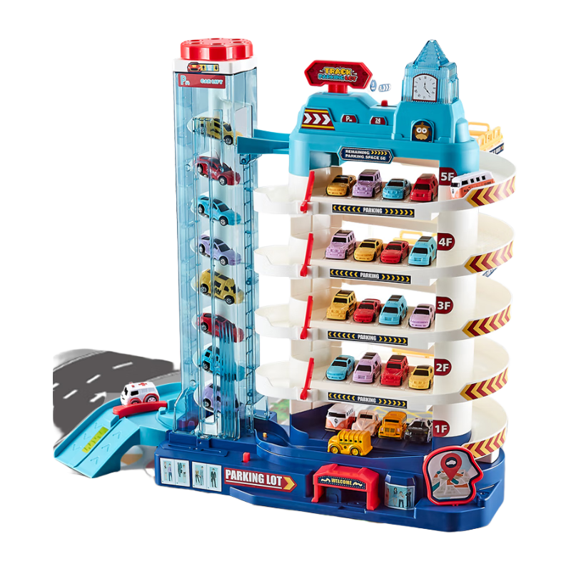 AoZhiJia Children's Toy, Ages 3-6, Car Adventure Track Set, Parking Lot And Car Tower, Birthday Gift for Boys