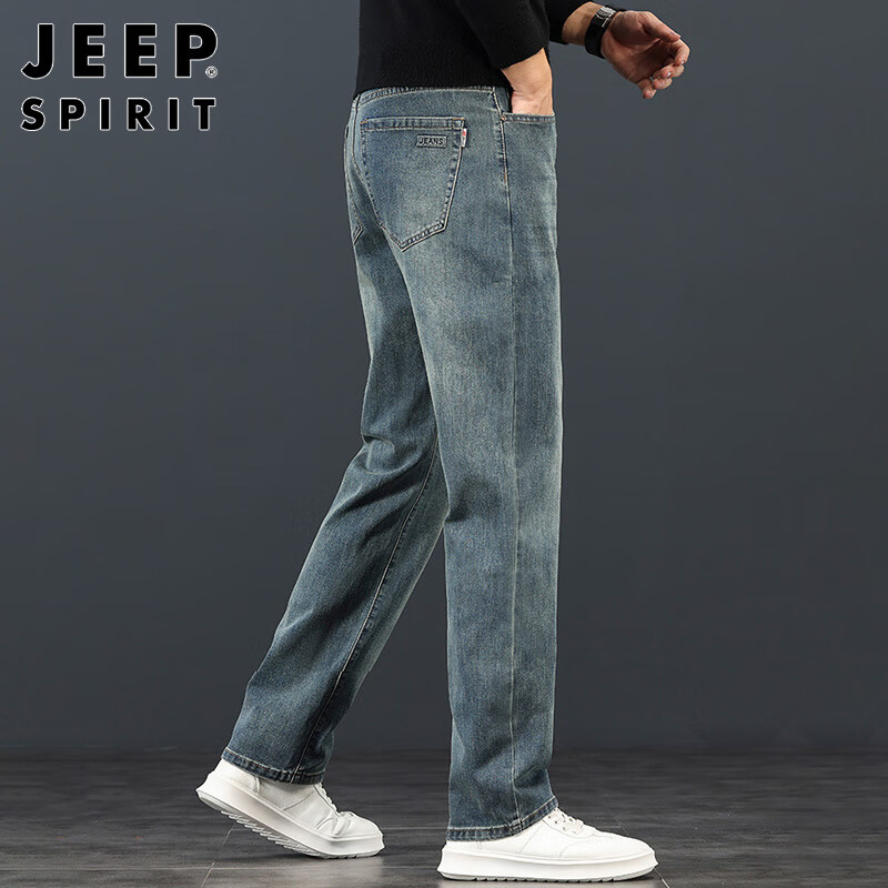 Джинсы JEEP SPIRIT мужские, прямые, свободного кроя, повседневные брюки для осени и зимы, модель L32, размер 32, синие