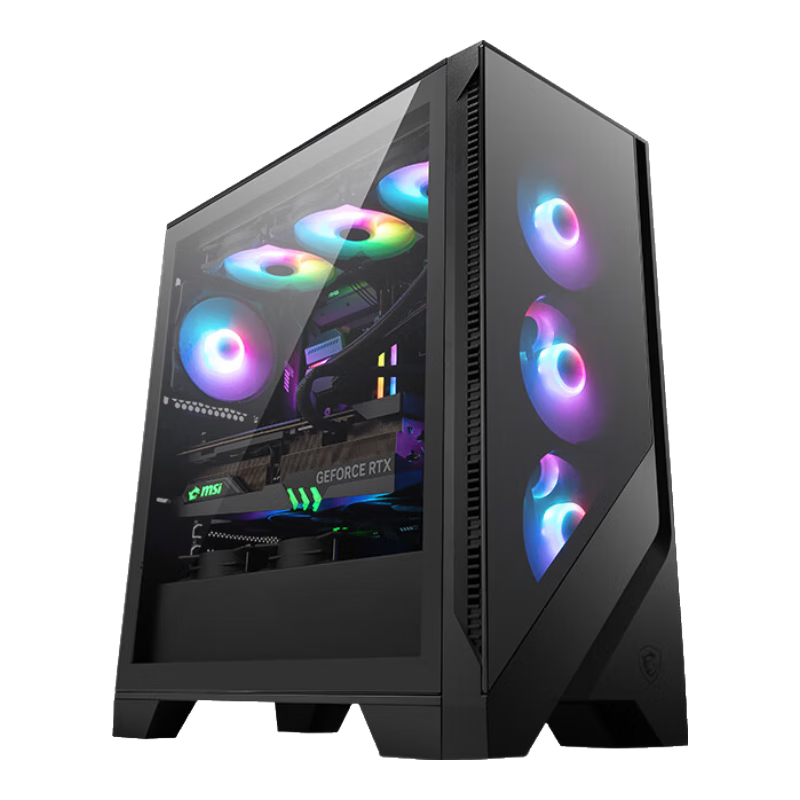MSI Zhanshou 3 Glass Side Panel Case, Supports ATX Motherboard (360mm Radiator Support / 11 Fan Positions / Optimized Airflow Design / Magnetic Dust Filter)