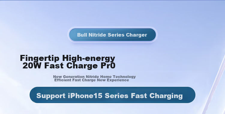 BULL GaN 20W Charger, Apple 18/17/16 PD Fast Charging Head, Auto Shut-Off When Fully Charged, Suitable for IPhone14/13promax/[20W GaN] Deep Sea Blue 2
