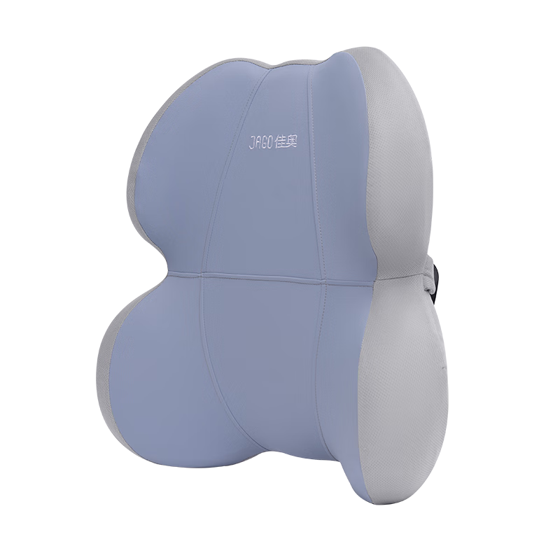 JAGO Ergonomic Lumbar Support Cushion for Car And Office, Slow Rebound Memory Foam Back Support Pillow with Magnetic Blue Desig