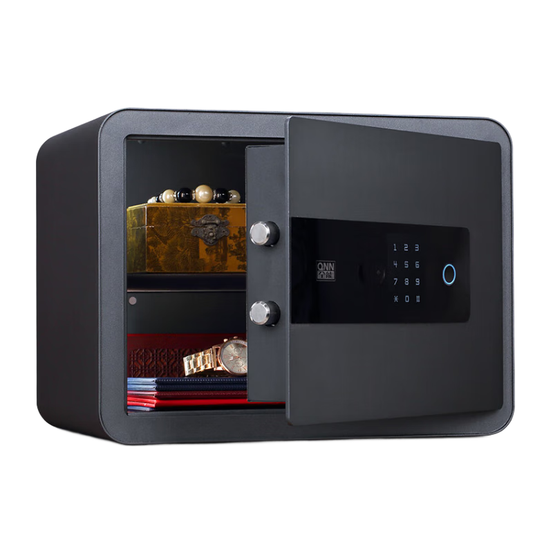 All-in-One Smart Safe 30CM High Fingerprint Password Six Unlock Methods Home Anti-Theft Office Small Safe Remote Access Wall/Cabinet Built-in Security Box