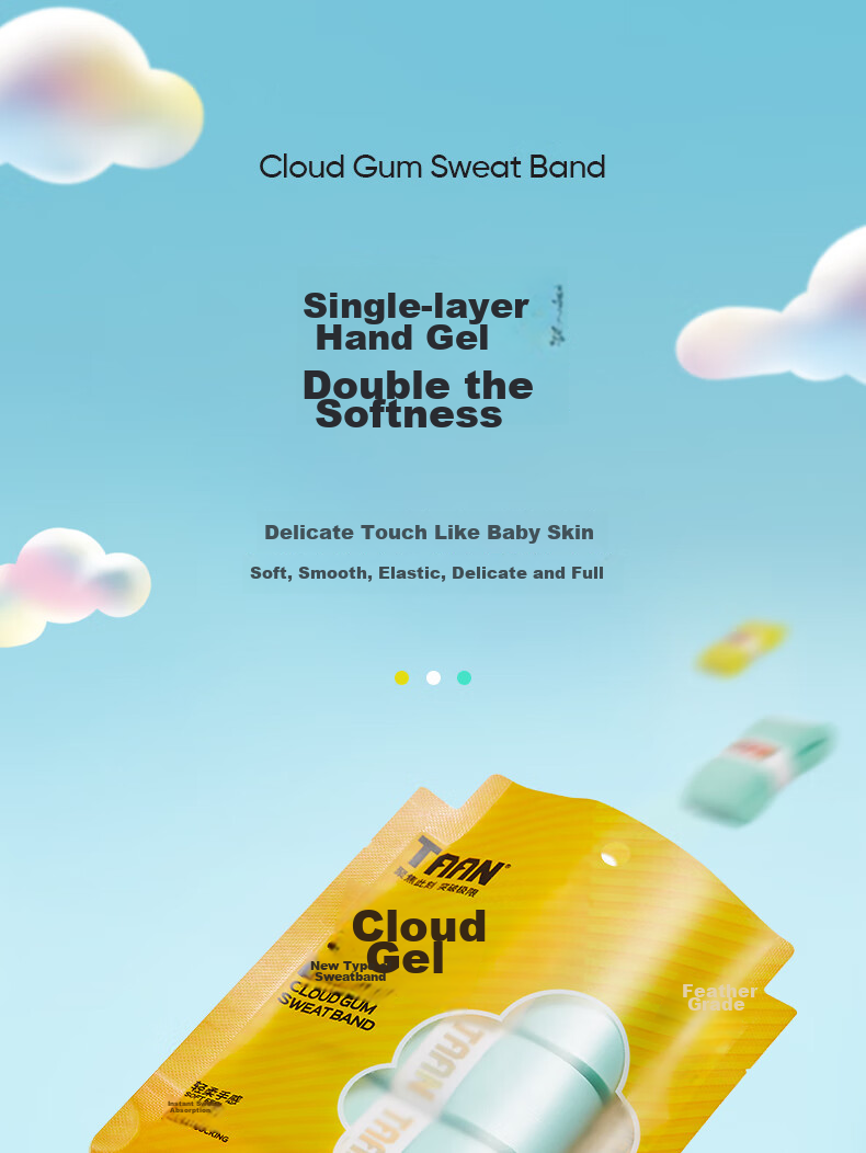 Taan Badminton Grip, Flat Micro-Grip, Sweat-Absorbing, Breathable Cloud Grip H19 White Three-Pack 1