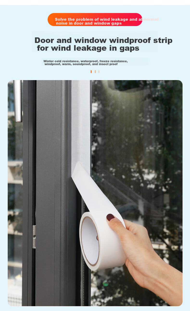 Jinlongxing Window Sealing Strip, Windproof And Warm, Gray, 10 Meters, Door And Window Gap Tape, Window Sealing Rubber Strip, Gray 1