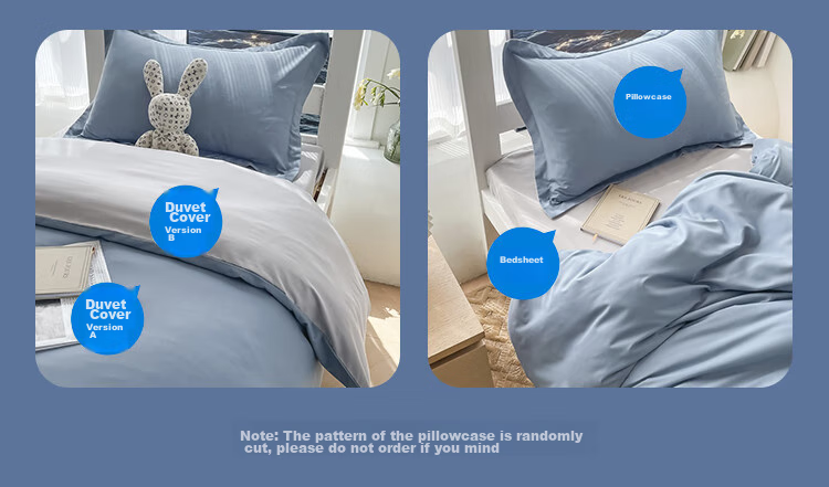 YALU & FREEDOM Bedding Six-Piece Set, Complete Quilt Set for Student Dormitory, Three-Piece Set with Pillow And Duvet, Sky Blue 6