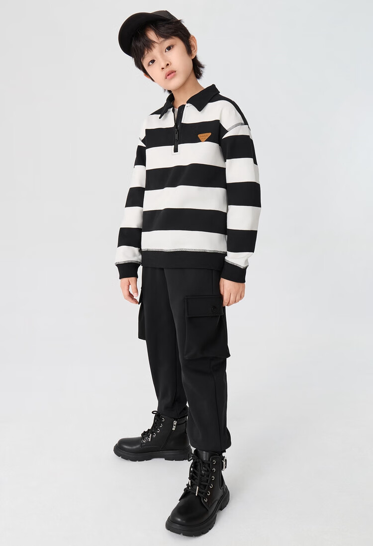 BALABALA Boys' Pants, Autumn And Winter Girls' Tapered Trousers, Children's Long Pants, Fleece-Lined, 24108207 2