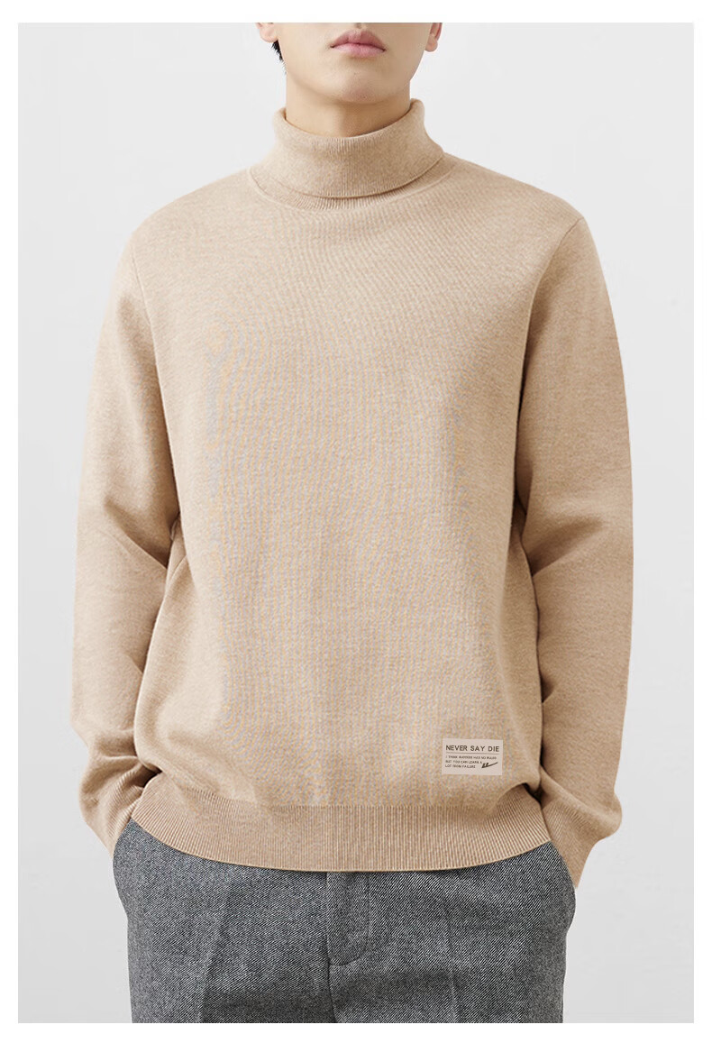Warrior Men's Winter Warm Turtleneck Sweater Trendy Knit Pullover Woolen Shirt 11