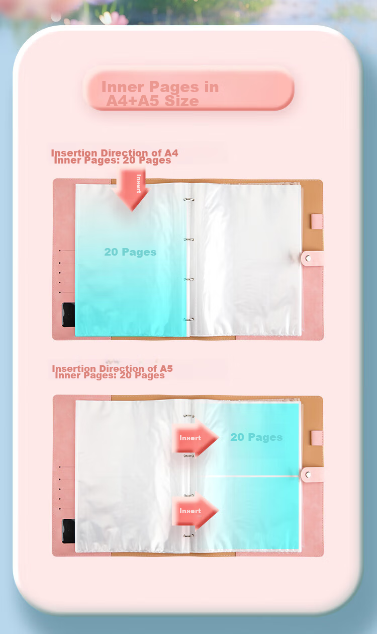 COMIX Pregnancy Check-Up Report, Pregnancy Information Record Book, Portable Ultrasound A4 Examination Form, Large Capacity Collection Book, Pink EA310 [Mother's Day Gift] 2