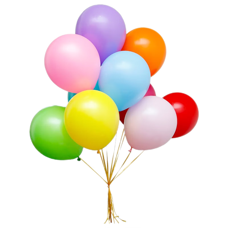 Guangduola Colorful Balloons for Children's Birthday Decoration, Party Setup, Ceremonies, Training, And Parties - Thick Balloons with Pump Included