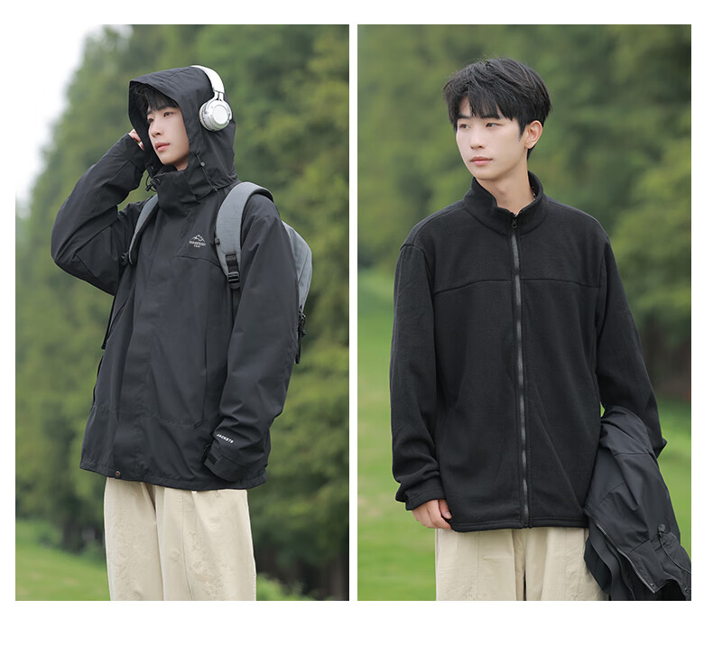 Huili Men's Three-In Fleece-Lined Thickened Detachable Jacket with Fleece Inner Layer for Cold Protection, Warmth And Mountaineering 20