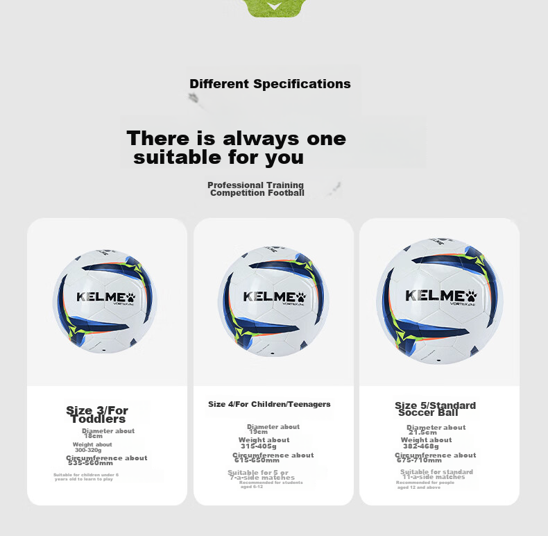 KELME Machine-Stitched Soccer Ball for Training, Matches And Youth Development, Adult Standard Size 5 Ball, White with Blue Trim, Size 5 7