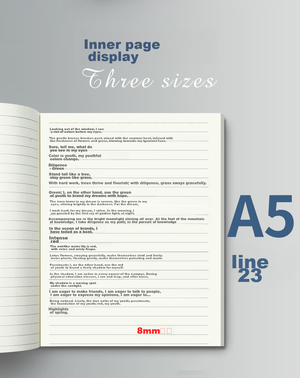 Faramon 5 B5 Notebooks, 50 Sheets Each, Thick Kraft Paper, Lined Pages, Soft Cover, Student Workbooks, Journal, Simple Office Notebook, 5 Books/red/250 Sheets 14