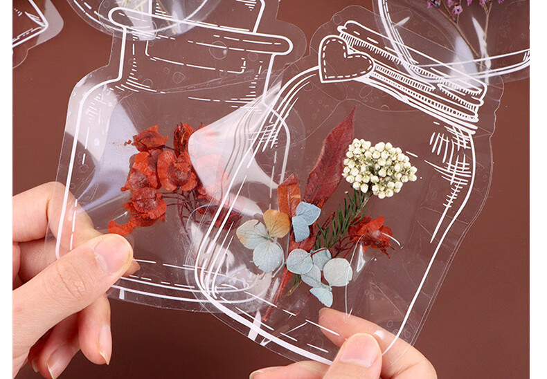 TaTanice Dried Flower Bookmarks, 20 Pieces, Graduation Season Gift, Handmade DIY Plastic Laminating Film Stickers, Transparent Small Bottle Dried Flower Bookmarks, Wandering Bottle Traces Birthday Gift Companion Gift 18