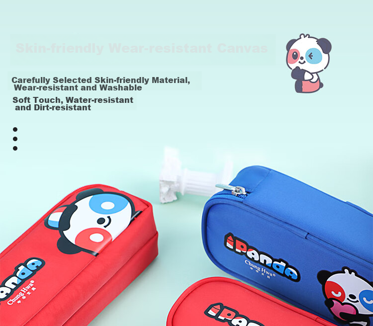 Zhonghua Panda Series Large Capacity Pencil Case for Students / Multifunctional Stationery Box / Red Double-Layer Pencil Storage Box / Children's Day Gift P2003-1 10