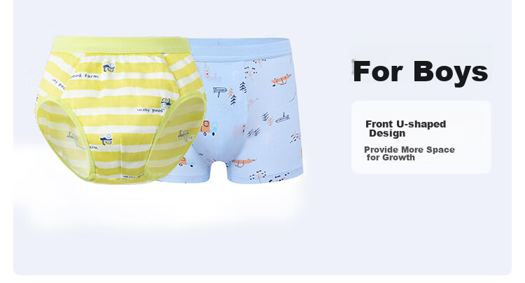 PurCotton Girls' Cotton Boxer Briefs, Soft And Breathable, 2-Pack, Little Elephant + Balloon (Boxer), 120 15