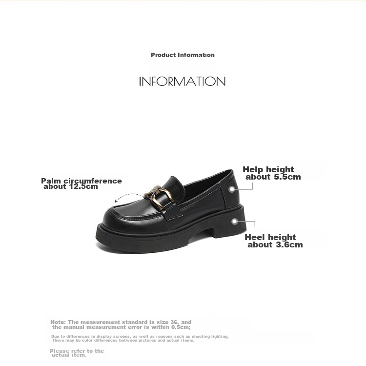 Dusto Round Toe Versatile Leather Shoes for Women, 2026 New Spring Slip-On Women's Shoes, Black Thick-Soled Heightening Loafers 3