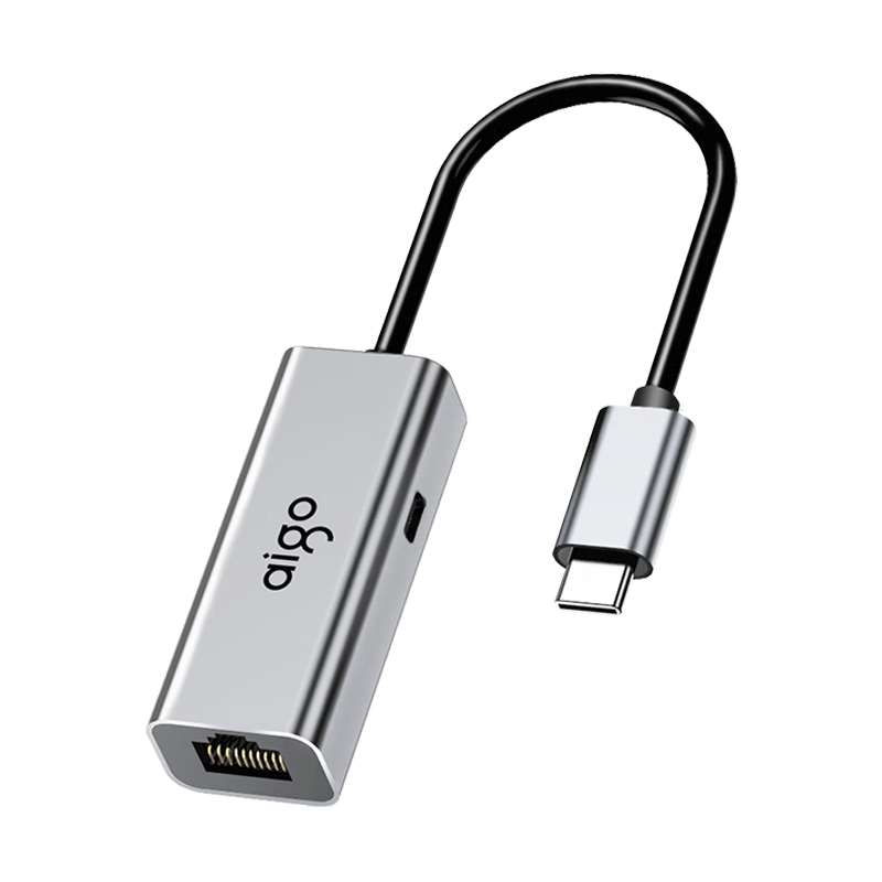 Aigo Type-C to RJ45 Gigabit Ethernet Adapter, Network Cable Converter for Laptop Docking Station, Compatible with Lenovo, Xiaomi, Apple Docks R02C (Metal)