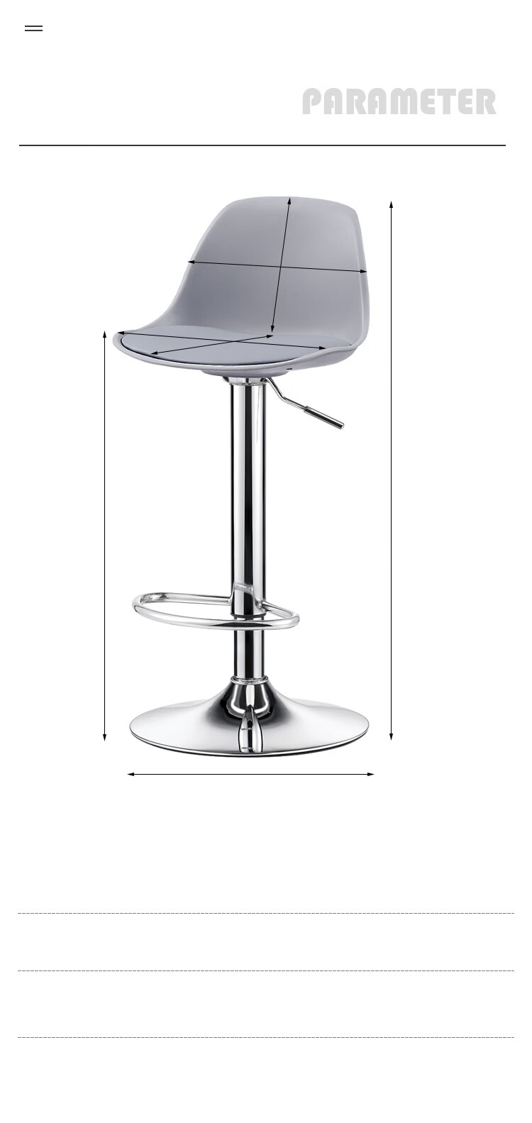 Huakaizhixing Bar Stool, High Chair, High Stool, Adjustable Height Bar Stool with Backrest, Home Chair, Large Base, BY520 24