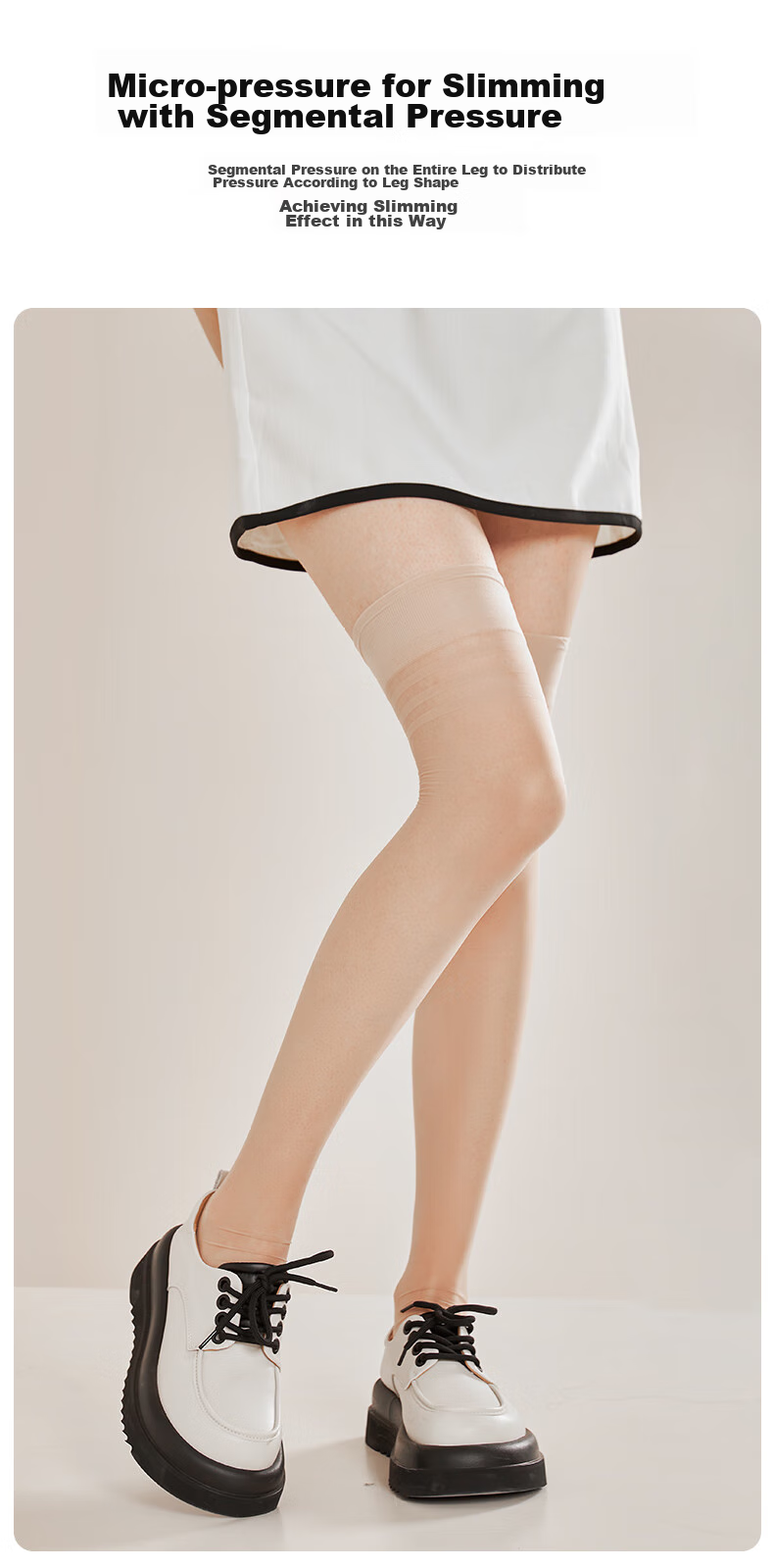BONAS Thigh-High Stockings, 15D Women's Black Silk Stockings, Summer Ultra-Thin Sexy Non-Slip Flesh-Colored Over-Knee Stockings 8