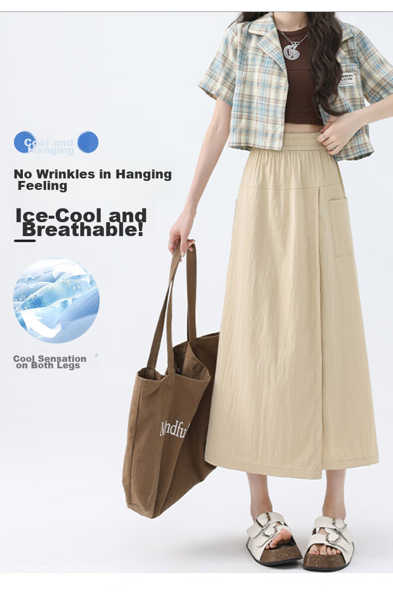 FitonTon Yamamoto Workwear Skirt Pants for Women, 2025 Popular High-Waist A-Line Bodycon Skirt Wide-Leg Trousers for Wome 10