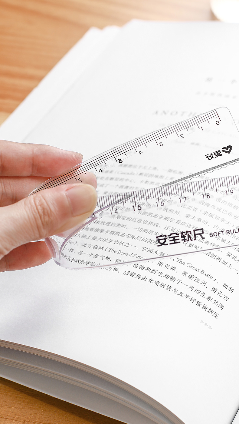 AIHAO 20cm Straight Ruler, Elementary School Exam-Specific Ruler for Measurement And Drawing, Includes: 1 Ruler, 2 Triangular Rulers, And 1 Protractor, 4-Piece Set RL4022 7