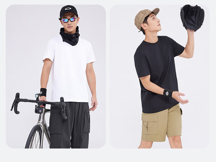 JD Original [Cool And Quick-Dry] Summer Sports Short-Sleeve T-Shirt for Men, Cotton-Feel Running Fitness Outdoor Men's Tee, White, M 4